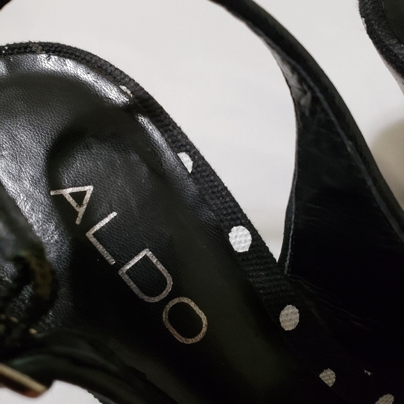 Aldo black & white Polka-dot wedge Size 37 Eu - Picture 4 of 6